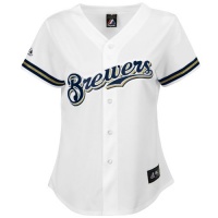 MLB Milwaukee Brewers Home Replica Baseball Women's Jersey, White