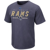 NFL Men's St. Louis Rams Vintage Roster II Short Sleeve Pigment Dye Tee (Pigment Denim, X-Large)