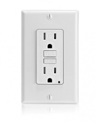 Leviton X7599-W SmartlockPro Slim GFCI Tamper-Resistant Receptacle with LED Indicator, 15-Amp, White