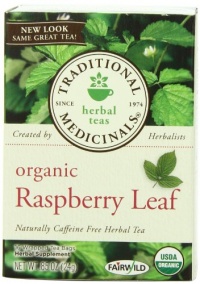 Traditional Medicinals Organic, Raspberry Leaf, 16-Count Boxes (Pack of 6)