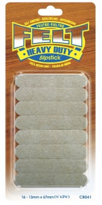 Slipstick CB041 1/2-Inch by 2-5/8-Inch Strip Heavy Duty Self-Stick Felt, Oatmeal