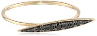 Mizuki 14k Gold Black Diamond Icicle Ring with Blackened Finish