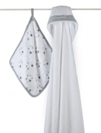 aden + anais Muslin Hooded Towel & Washcloth Set, Twinkle