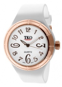 TKO ORLOGI Women's TK530-WR Black and White Collection All Rubber White Glossy Watch