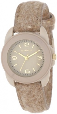 Sprout Unisex ST/1055TNTN Bamboo Dial Tan Wool Felt Strap Watch