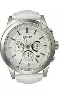 DKNY Sport White Leather Chronograph White Dial Men's Watch #NY1439