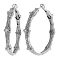 Judith Ripka Diamond and Sterling Silver Hoop Earrings (SE531DI)