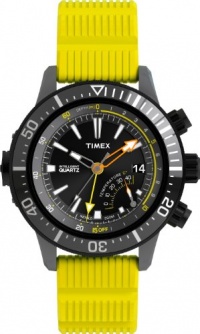 Timex Men's Intelligent Quartz T2N958 Yellow Resin Quartz Watch with Black Dial