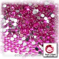 The Crafts Outlet 1440-Piece Flat Back Round Rhinestones, 3mm, Fuchsia