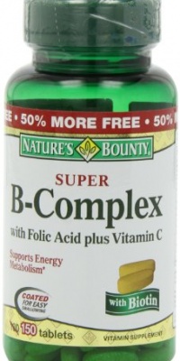 Nature's Bounty Super B-complex with Folic Acid Plus Vitamin C, 150-Count