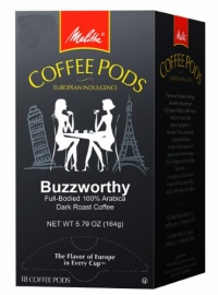 Melitta Buzzworthy Coffee Pods, Dark Roast Coffee, 18 Count (Pack of 4)