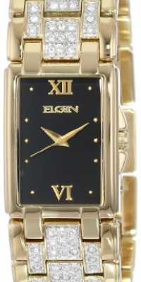 Elgin Men's FG1042 Austrian Crystal Accented Solid Link Bracelet Watch