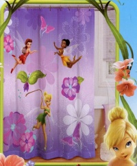 Disney Fairies Tinkerbell Fabric Shower Curtain - 70 X 72 inches