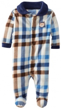 Carter's Watch the Wear Baby-Boys Newborn Plaid Coverall, Navy, 3-6 Months