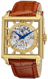 Stuhrling Original Men's 333N.3335K31 Classic Winchester Plaza Automatic Skeleton Gold Tone Watch