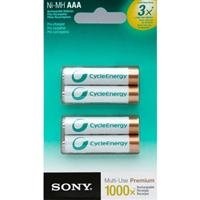 Sony Cycle Energy AAA Nickel Metal Hydride (NiMH), 800mAh Rechargeable Batteries - 4 Pack