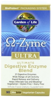 Garden of Life Omega-Zyme Ultra Ultimate Digestive Enzyme Blend, Capsules, 90-Count Bottle