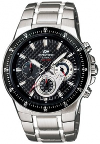 Casio Men's EF552D-1AV Silver Stainless-Steel Quartz Watch with Black Dial