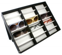 Eyeglasses Case Display Storage Box Holds 18 Small or Regular Size Sunglasses, reader, Jewelry, Watches and Fashion Accessories Free Shipping USA