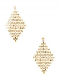 G by GUESS Women's Gold-Tone Geometric Rhinestone Earrings, GOLD