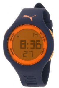 PUMA Men's PU910801016 Loop Dark Blue and Orange Digital Watch