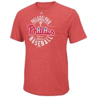 MLB Majestic Philadelphia Phillies The Big Time Fashion Tri-Blend T-Shirt - Red