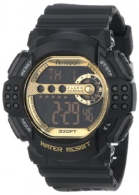 Armitron Men's 40/8270GBLK Sport Large Gold Accented Black Resin Strap Digital Chronograph Watch