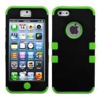 MYBAT IPHONE5HPCTUFFSO007NP Premium TUFF Case for iPhone 5 - 1 Pack - Retail Packaging - Black/Electric Green