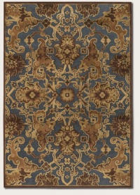 Couristan 1226/0301 PAVE Persian Tapestry 90-Inch by 134-Inch Chenille Area Rug, Steel Blue/Bronze