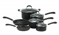 T-fal E938SA94 Professional Total Nonstick Oven Safe Thermo-Spot Heat Indicator Dishwasher Safe 10-Piece Cookware Set, Black