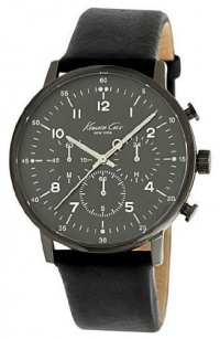 Kenneth Cole New York Men's KC1784 Classic Grey IP Gronograph Black Strap Watch