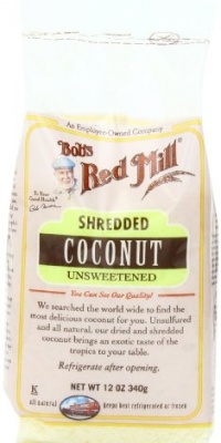 Bob's Red Mill Shredded Coconut Unsweetened, 12-Ounce Bags (Pack of 4)