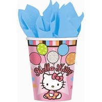 Amscan Hello Kitty Balloon Dreams 9-Ounce Paper Cups, 8-Count