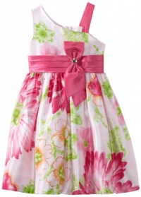 Jayne Copeland Girls 2-6X Off Shoulder Floral Print Dress, Pink, 6x