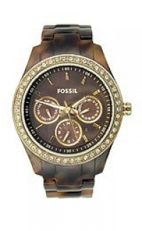 Fossil Women's ES2795 Plastic Analog with Brown Dial Watch