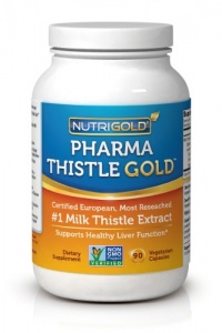 NutriGold Milk Thistle Extract - Pharma Thistle GOLD, 30 to 70:1 Extract with 80% Silymarin (#1 Pharmaceutical Grade Liver Support Supplement for Liver Detox and Cleanse) 90 Vegetarian Capsules