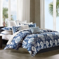 Echo Bansuri Textured Duvet Cover, Blue, Full/Queen