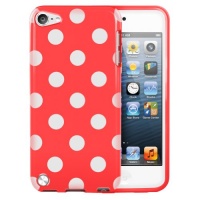 MiniSuit Polka Dot Soft Rubberized Case Cover for iPod Touch 5 (Red)