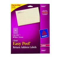 Avery Easy Peel Clear Return Address Labels for Laser Printers, 0.5 x1.75 Inches, Pack of 800 (15667)