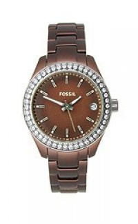 Fossil Women's ES2963 Quartz Brown Dial Aluminum Watch