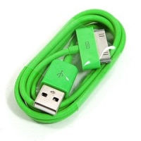 COSMOS ® Green 3 feet USB Charge and Sync Data Cable for iPod touch itouch / Nano / iPhone 4 4s 3 3Gs/ iPad, FITS IPHONE 4 BUMPER AND ALL OTHER CASES + Free Cosmos Cable Tie