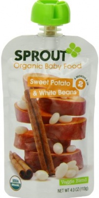 Sprout Intermediate Organic Baby Food, Sweet Potato and White Bean, 4.0-Ounce (Pack of 5)