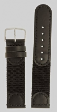 Men's Swiss Army Style Watchband - Color Black Size: 20mm Watch Band - by JP Leatherworks