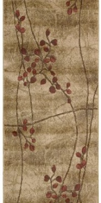 Nourison Zanibar Floral Vine Latte  2.0-Feet by 5.9-Feet Polyacrylic Area Rug