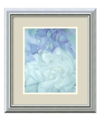 Romance is in the air: cloud-like strokes and whisper-light hues of violet and eggshell imbue this cherished print with an undeniably feminine feel. Georgia O'Keeffe's framed print is an exquisite above your bed, desk or sofa to add a weightless, dreamy accent.