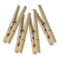 Clothes Pins Traditional Wood w/ Spring 50-Pack Wooden Clothespins