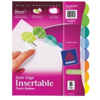 Avery Style Edge Insertable Plastic Dividers, 8-Tab Set (11201)