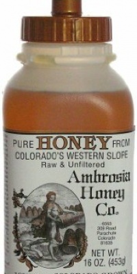 Ambrosia Pure Honey From Colorado's Western Slope, 16-Ounce Bottles (Pack of 4)