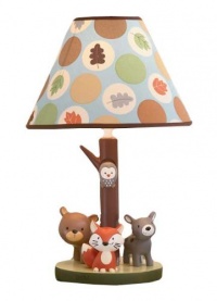 Carter's Forest Friends Lamp Base And Shade, Tan/Choc, 5.5 X 12