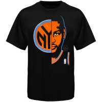 NBA Majestic Carmelo Anthony New York Knicks Logo Man T-Shirt - Black